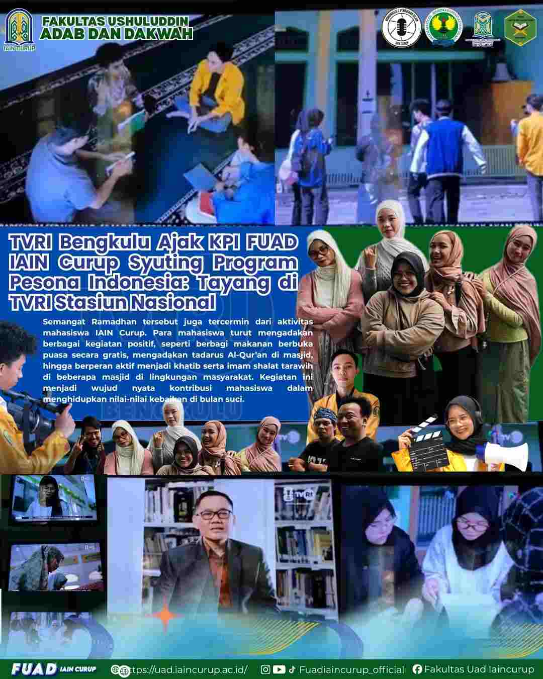 TVRI Bengkulu ajak KPI FUAD IAIN Curup Syuting Program Pesona Indonesia: Tayang di TVRI Stasiun Nasional